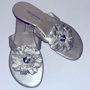 Vintage Brighton ASTOR leather gold/ silver toned sandals